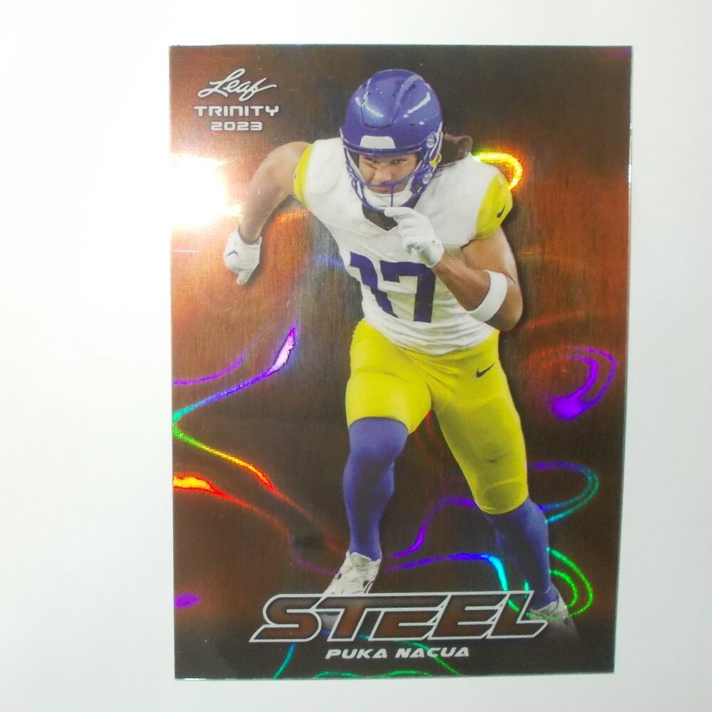 2023 Leaf Trinity STEEL Football Prizm Puka Nacua 13/15 Los Angeles Rams NFL RB